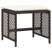 Set comedor para jardín 9 pzas y cojines ratán sintético marrón