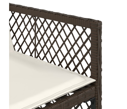 Set comedor para jardín 9 pzas y cojines ratán sintético marrón
