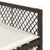 Set comedor para jardín 9 pzas y cojines ratán sintético marrón