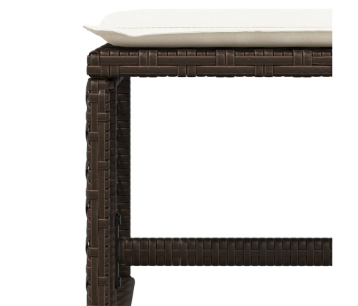 Set comedor para jardín 9 pzas y cojines ratán sintético marrón