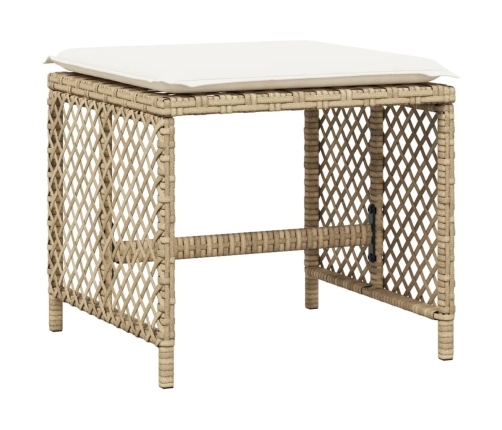 Set comedor de jardín 9 pzas con cojines ratán sintético beige