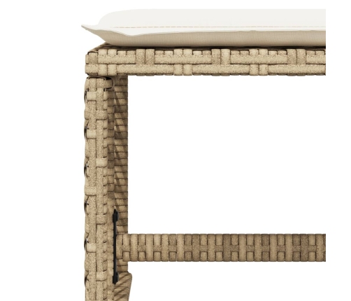 Set comedor de jardín 9 pzas con cojines ratán sintético beige