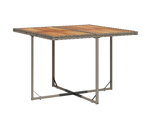 Set comedor jardín 9 pzas y cojines ratán sintético gris