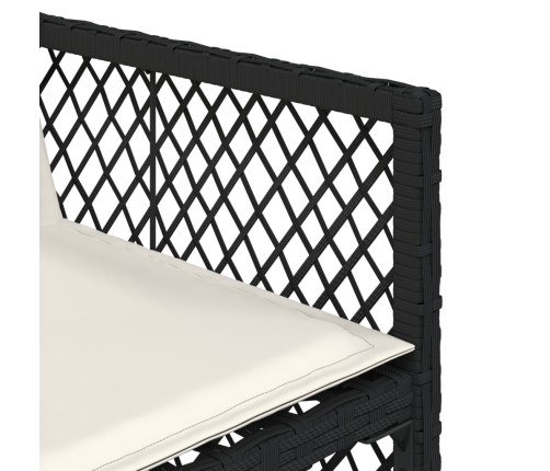 Set de comedor de jardín 9 pzas y cojines ratán sintético negro