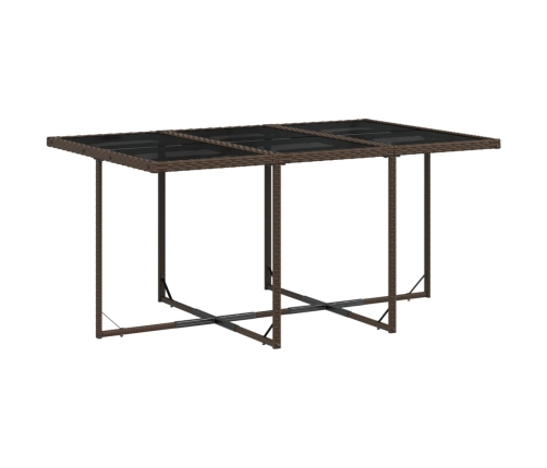 Set comedor de jardín 11 pzas y cojines ratán sintético marrón