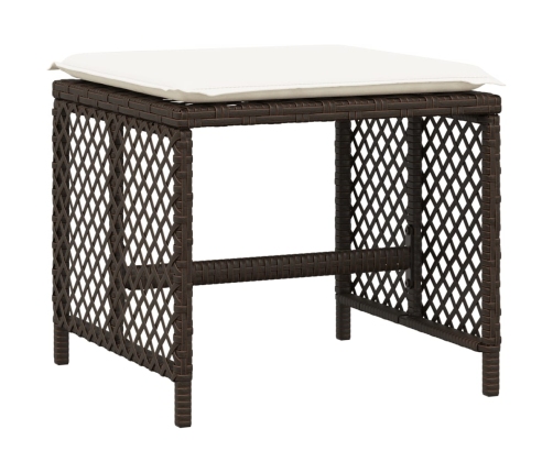 Set comedor de jardín 11 pzas y cojines ratán sintético marrón