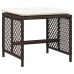 Set comedor de jardín 11 pzas y cojines ratán sintético marrón