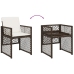 Set comedor de jardín 11 pzas y cojines ratán sintético marrón