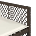 Set comedor de jardín 11 pzas y cojines ratán sintético marrón