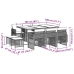 Set comedor de jardín 11 pzas y cojines ratán sintético marrón