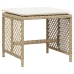 Set comedor de jardín 11 pzas con cojines ratán sintético beige