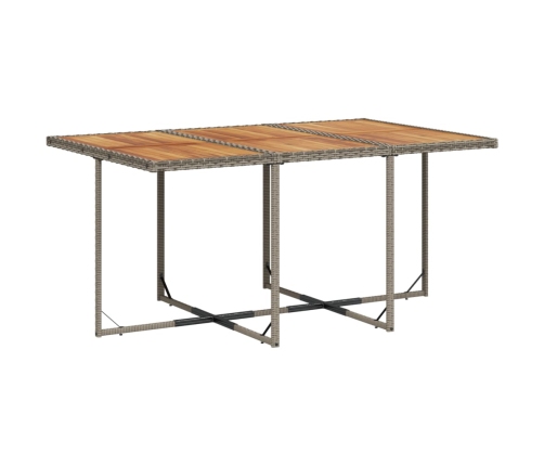 Set de comedor de jardín 11 pzas y cojines ratán sintético gris