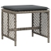 Set de comedor de jardín 11 pzas y cojines ratán sintético gris