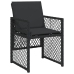 Set comedor de jardín con cojines 13 pzas ratán sintético negro