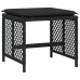 Set comedor de jardín con cojines 13 pzas ratán sintético negro