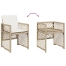 Set comedor de jardín con cojines 13 pzas ratán sintético beige