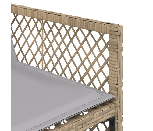 Set comedor de jardín con cojines 13 pzas ratán sintético beige