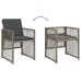 Set comedor de jardín con cojines 13 pzas ratán sintético gris