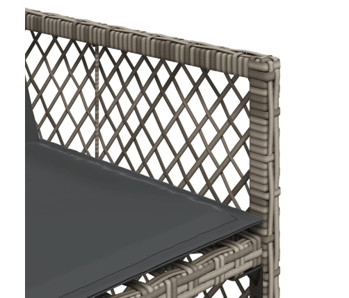 Set comedor de jardín con cojines 13 pzas ratán sintético gris