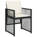 Set comedor de jardín con cojines 13 pzas ratán sintético negro