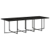Set comedor de jardín con cojines 15 pzas ratán sintético negro