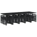Set comedor de jardín con cojines 15 pzas ratán sintético negro