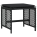 Set comedor de jardín con cojines 15 pzas ratán sintético negro