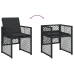 Set comedor de jardín con cojines 15 pzas ratán sintético negro