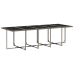 Set comedor de jardín con cojines 15 pzas ratán sintético gris