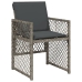Set comedor de jardín con cojines 15 pzas ratán sintético gris