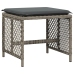 Set comedor de jardín con cojines 15 pzas ratán sintético gris