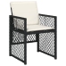 Set comedor de jardín con cojines 15 pzas ratán sintético negro