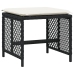 Set comedor de jardín con cojines 15 pzas ratán sintético negro