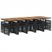 Set comedor de jardín con cojines 15 pzas ratán sintético negro