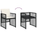 Set comedor de jardín con cojines 15 pzas ratán sintético negro