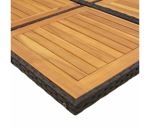 Set comedor de jardín con cojines 15 pzas ratán sintético negro