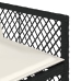 Set comedor de jardín con cojines 15 pzas ratán sintético negro
