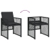 Set de muebles jardín 17 pzas con cojines ratán sintético negro