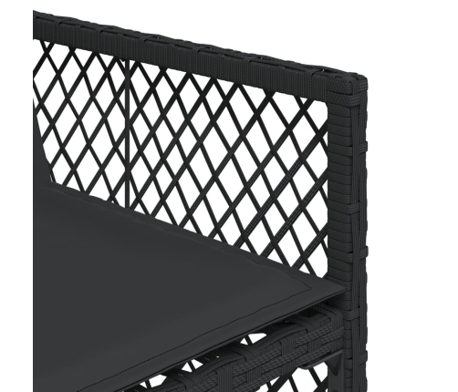 Set de muebles jardín 17 pzas con cojines ratán sintético negro