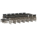 Set comedor de jardín 17 pzas y cojines ratán sintético gris