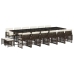 Set de muebles jardín 17 pzas y cojines ratán sintético marrón