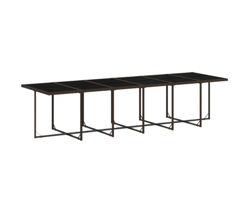 Set de muebles jardín 17 pzas y cojines ratán sintético marrón