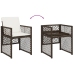 Set de muebles jardín 17 pzas y cojines ratán sintético marrón