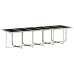 Set comedor jardín y cojines 17 pzas ratán sintético gris claro