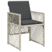 Set comedor jardín y cojines 17 pzas ratán sintético gris claro