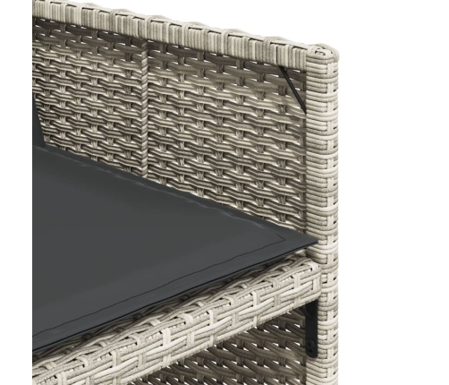 Set comedor jardín y cojines 17 pzas ratán sintético gris claro