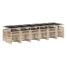 Set comedor de jardín 17 pzas con cojines ratán sintético beige