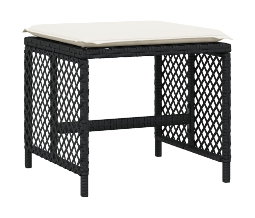 Set de muebles jardín 17 pzas con cojines ratán sintético negro