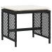 Set de muebles jardín 17 pzas con cojines ratán sintético negro