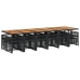 Set de muebles jardín 17 pzas con cojines ratán sintético negro